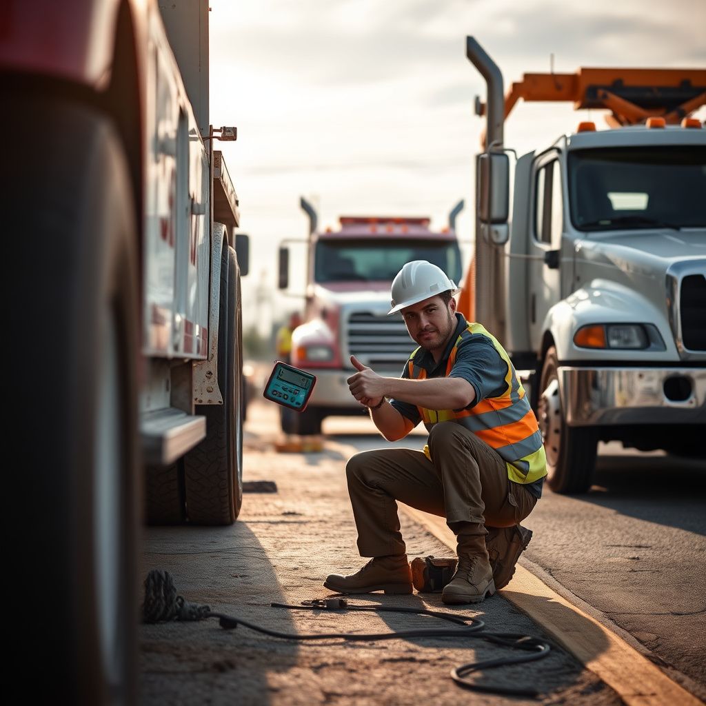 A tow truck operator from Fargo Towing Company safely securing a vehicle onto a flatbed in a well-lit area of Moorhead, Minnesota, at night.